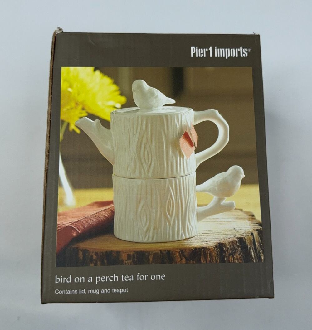 Pier 1 Imports Bird on a Perch Tea for One New in Box